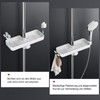 Rainsworth Shower Shelf, No Drilling, White, Tool-Free Installation, Height-Adjustable Shower