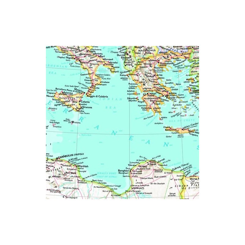 National Geographic Maps: Mediterranean Region Wall Map - Compact -