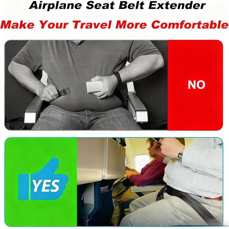 ZEBWAY Airplane Seat Belt Extender, Adjustable 7-32"" Airplane Seatbelt Extender