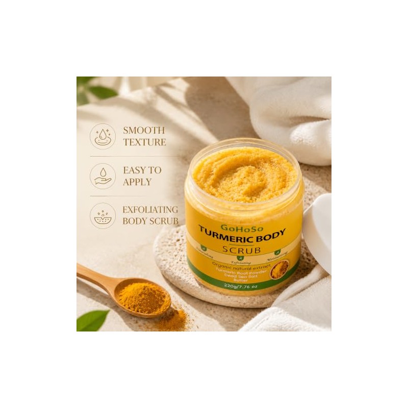 Turmeric Body Scrub with Dead Sea Salt and Butter, 7.76