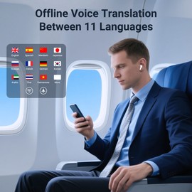 Anfier M3 AI Translation Earbuds Real Time, Offline Translator Device in 144 Languages, 3-in-1 Two-Way Audífonos Traductores, Language Headphones for iOS & Android, No Subscription Required (White)