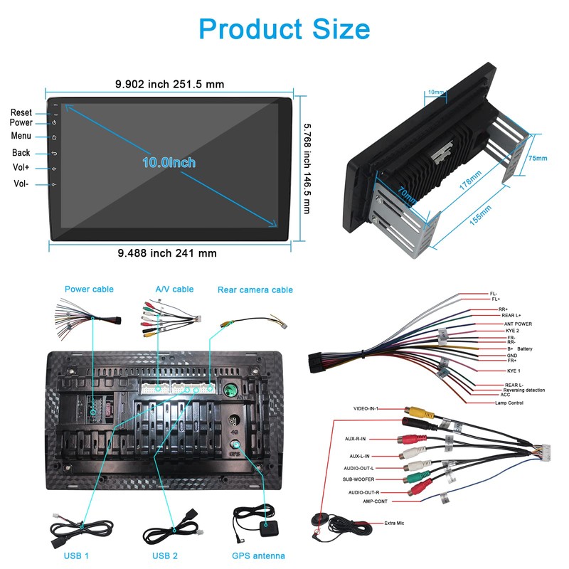 2025 New Android Car Stereo Radio GPS 10 Inch Touch
