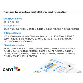 CMYi 98 Black Replacement Ink Cartridge for HP DeskJet D4145, D4155, D4160, D4163, D4168, PhotoSmart C4100, C4110, C4140, C4150, C4170, C4173, C4175, C4180, C4183, C4188, C4190, C4193, C4194