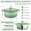 TeamFar Enameled Cast Iron Dutch Oven - 3QT Small Dutch