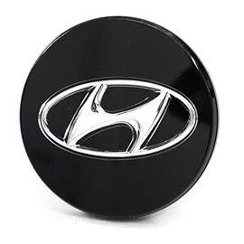 Hyundai 52960L1150 Wheel Trim (1 Piece) Wheel Hub Cap, Hub Cap, Black/Chrome, 8.7 x 8.3 x 2.2 cm