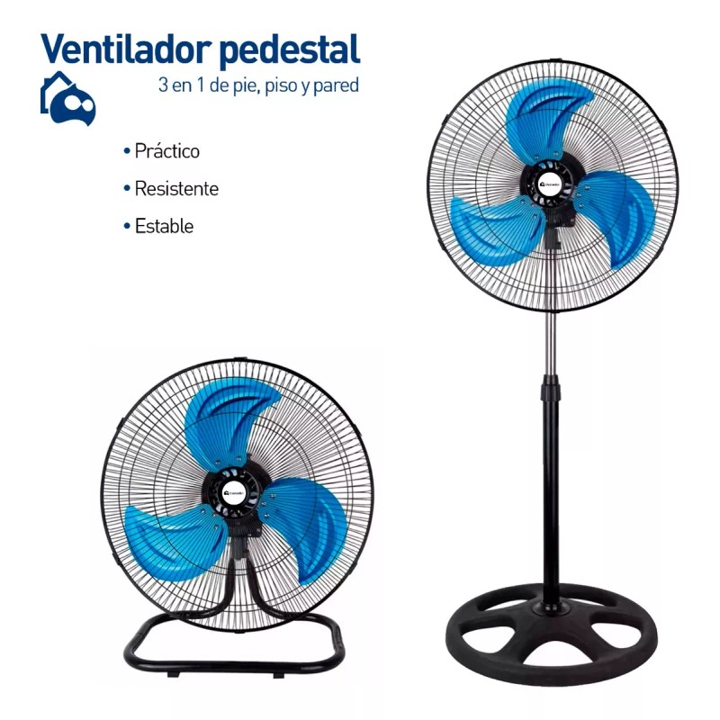 Ventilador 2 Ventiladores 3en1 Techo Piso Pared Giratorio Ajustable