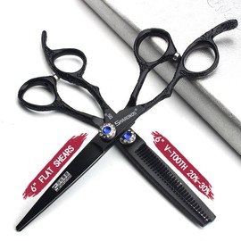 Juego de tijeras profesionales para zurdos de 15,24 cm, tijeras de peluquería 440C (2 piezas)