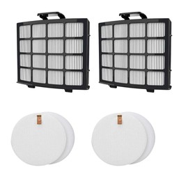 AZ2002 Vacuum Filter Replacement Kit for Shark Vertex DuoClean PowerFin Upright Vacuum AZ2000, AZ2000W, AZ2002, Replace XHFAZ2000, XFFKAZ2000, 2 Post-Motor Filters, 2 Foam Felt Filters