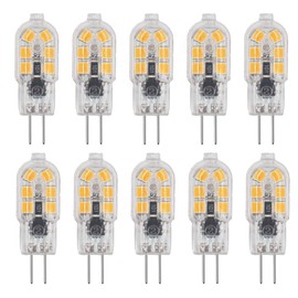 HUAMu G4 2W LED Bulb, Warm White 3000K, 250LM, AC 220V, 12 SMD 2835 LEDs, 20W Glow Equivalent, 360° Beam Angle, Not Dimmable, Pack of 10