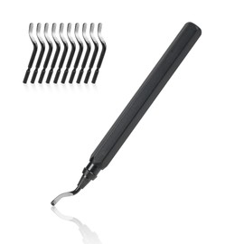 Deburring Tool flintronic Deburring Tool Universal, Metal Handle Hand Deburring Tool with 10 Pieces Replacement Blades, 360° Rotating Blade Cutting Tool for 3D Printer, Plastic, Aluminium