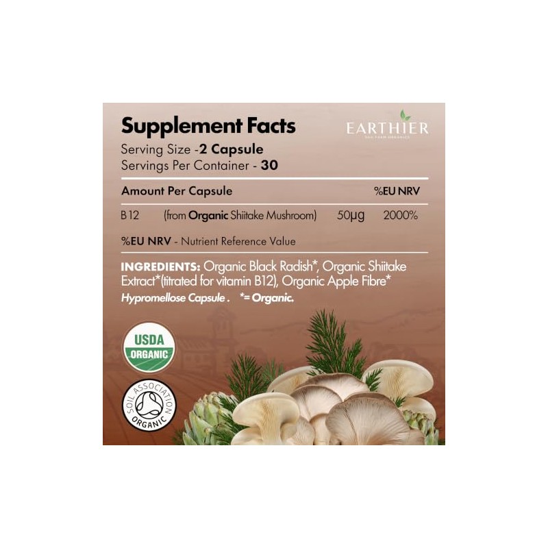 Organic Vitamin B12 Methylcobalamin Whole Food Supplement