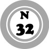 N 32 N32 Bingo Ball - 3 Pack Circle Stickers