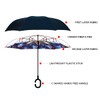 Parquet Blue Feather Double Layer Inverted Umbrellas - C Shaped
