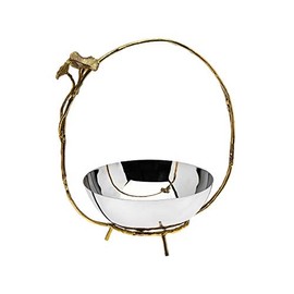 Godinger Decorative Bowl, Serving Bowl, Centerpiece, for Fruit, Pastries & More, Stainless Steel, Mayfair Collection