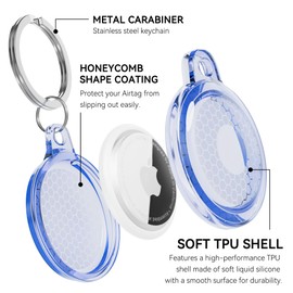 Paquete de 6 para soporte de Airtag, funda impermeable para etiquetas de aire con llavero, soportes para etiquetas aéreas a prueba de golpes y polvo para collar de perro, equipaje, llaves, cuerpo