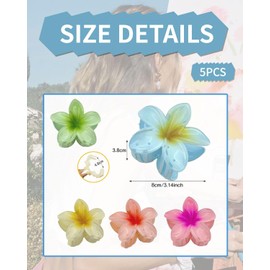KGDUYC Hawaii Hair Clips Flowers Pack of 5 Hair Clip Beach Flowers Hair Clip Headpiece for Girls and Women Beach Party Pool Holiday