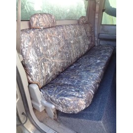 Durafit Seat Covers Made to Fit 1995-2000 Chevy Silverado, Tahoe and GMC Sierra Xcab Rear Low Back Bench Seat with Adjustable Headrests. Made in Blue Endura.