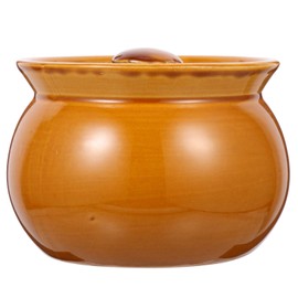 Ciieeo Ceramic Stew Pot with Lid Chinese Casserole Pot 500ml Clay Cooking Pot Steam Soup Bowl Stockpot Earthenware Pot for Home Kitchen Cookware Brown