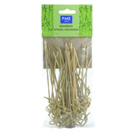 PME LSK178 Bamboo Spiral Skewers 12cm, Pack of 50, Brown