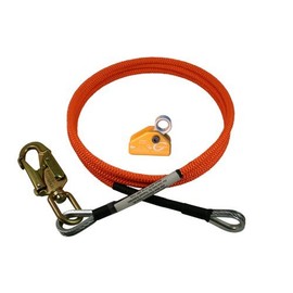 US Rigging Arborist Wire-Core Flip Line with Rope Grab Adjuster and Swivel Snap Hook (1/2" Diameter x 10' Length)