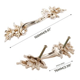 Mgoodoo 5Pcs Antique Silver European Style Vintage Handles Pulls for Cabinet Door Dresser Cupboard Closet Drawer Furniture