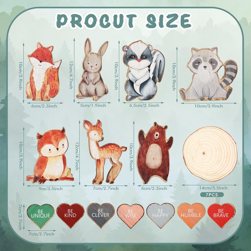 21 Pcs Woodland Animals Baby Shower Table Centerpieces with Warm