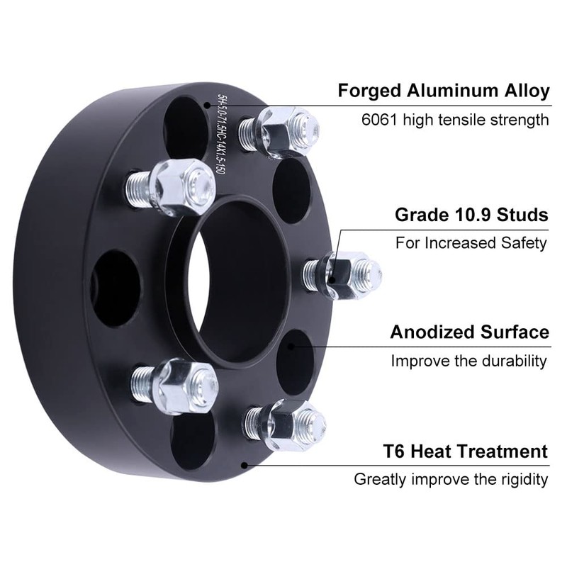 DCVAMOUS 4PC Black 5x4.75 Hubcentric Wheel Spacers 1.5 Inch with
