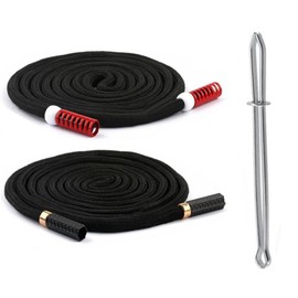 Replacement Drawstrings Drawcords 51IN Cotton Drawstring Cord with Easy Metal Threader Adjustable Easy to Install Perfect for Hoodies Activewear(2PCS Black, Red)