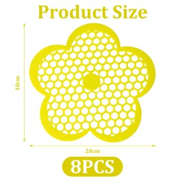 8 Pack Bee Watering Station, Flowers Shape Bee Waterer, Butterfly Watering Station, Floating Bees Island for Feeding Thirsty Pollinators Outdoors (Yellow)