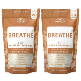 Village Naturals 빌리지 내추럴스 숨결 거품 바디 소크, 엡솜 소금, 에센셜 오일, 진정 거품, 천일염 36온스, 2팩 [Lemon Menthol Peppermint] Village Naturals Breath Foaming Body Soak, Epsom Salt, Essential Oil, Soothing Foam, Dead Sea Salt 36 oz, 2 Pack [Lemon Menthol Peppermint]