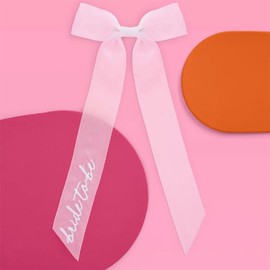 Auony Bride To Be Embroidered Veil, Bridal White Bow Wedding Veil for Hen Party, Bridal Shower, Bachelorette Party, Wedding Accessories