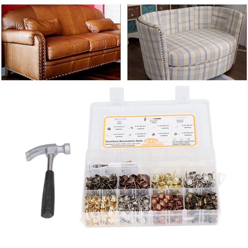 822 Pcs Upholstery Tack 8 Colour Carbon Steel Furniture Decorative