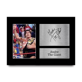 HWC Trading A4 Andre The Giant Gifts Printed Autograph Picture for WWE & WWF Memorabilia Fans Signed - A4