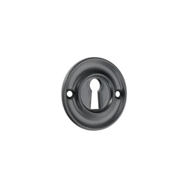 Infinity Decor Solid Brass Slimline Standard Door Lock Keyhole Cover Plate Escutcheon 42mm – Ideal for Front Exterior Doors (Matt Black)