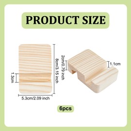 OLYCRAFT 6Pcs Rectangle Pine Wood Stand 8x5.3x2cm Embroidery Hoop Display Stand Embroidery Hoop Easel Embroidery Hoop Wooden Base Embroidery Hoop Holder for Embroidery Cross Stitch Stand Decor