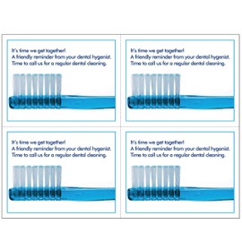 Custom Recall Laser Reminder Postcards, Dental Hygiene Appointment Reminder Postcards. 4 Cards Perforated for Tear-off at 4.25" x 5.5" on an 8.5" x 11" Sheet of 8 Pt Card Stock. (500 cards)