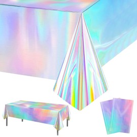 KIKVTER Mermaid Tablecloth, Pack of 2 Mermaid Party Tablecloths, Mermaid Birthday Decoration, Birthday Tablecloth, Mermaid Theme Party Decorations for Girls, Birthday, Wedding