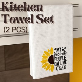 INNObeta Gran Gifts Kitchen Towel 2 Pack, 16x24 in Microfiber Dish Tea Towel for Christmas