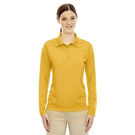 Ladies' Pinnacle Performance Long-Sleeve Piqué Polo M CAMPUS GOLD