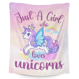 Unicorn Blanket Gifts, 40"x50" Cute Throw Blanket for Adults Kids, Lightweight, Plush, Soft, Cozy, Warm, Flannel Blankets for Bed Couch