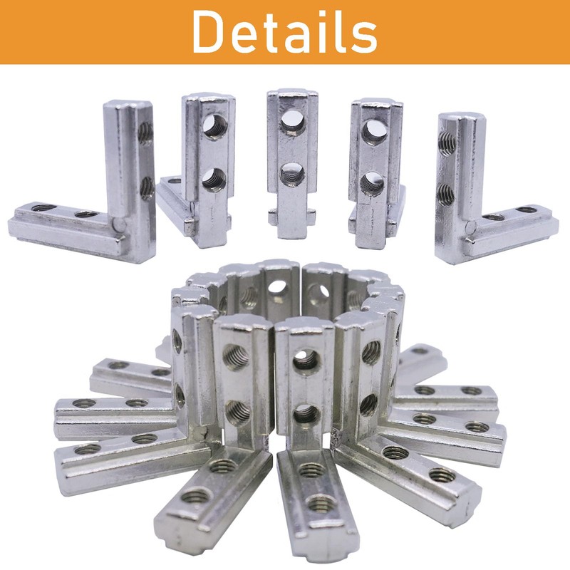 12 Sets 1010 Series Aluminum Extrusion L-Shape Inside Corner Connectors,12pcs