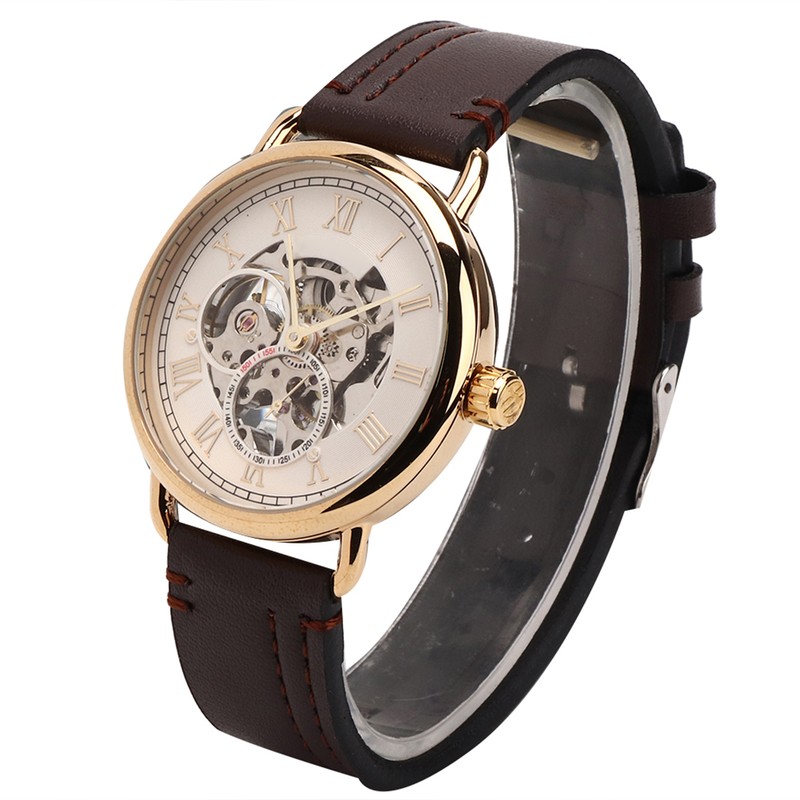 FORSINING Fashionable Wrist Watch Mechanical Semi Automatic Hollow Pattern Men's