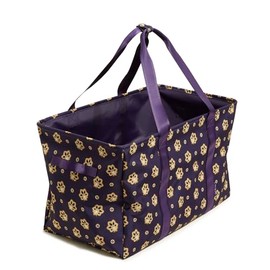 Vera Bradley Ripstop Large Car Tote Bag, Navy Purple and Gold Bandana Paisley