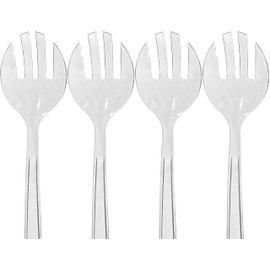 Set of 12 - 10" Clear Plastic Serving Forks For Events Reusable or Disposable