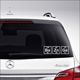 Bazinga Ba Zn Ga Elements Big Bang Theory for Car Truck Motorcycle Windows Bumper Laptop Home Wall Decor Vinyl Sticker Decal Size- [8 inch/20 cm] Wide/Color- Gloss White
