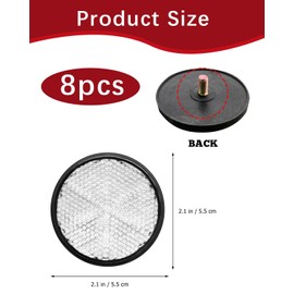 FUGLUS Pack of 8 Round Rear Reflectors, 58 mm Cat's Eye Trailer, Screw-On Cat's Eye Side Spotlights, Trailer Reflector for Cars, Trailers and Trucks (White)