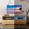 Airdown Wood TV Stand with LED Lights, 39 Inch Modern