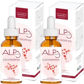 ALP NUTRITION Iron Drops 2 x 30 ml, Iron High Dose Vitamin B12 Folic Acid - Well Tolerated Iron Preparation as an Alternative to Iron Tablets for Iron Deficiency