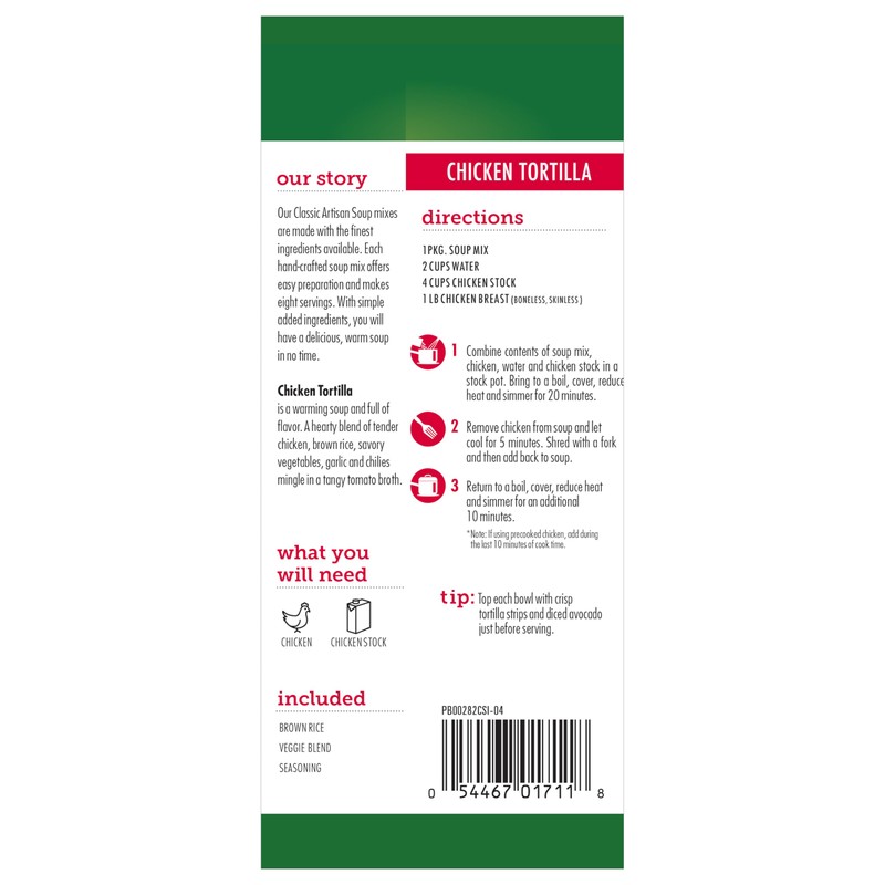 Artisan Soup Mix, Tortilla & Chicken Noodle Soup Mix, Non-FMO