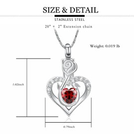 Yinplsmemory Infinity Heart Urn Ashes Necklace for Women Girl Cremation Jewelry Memorial Rose Flower Crystal Heart Urn Locket Ashes Keepsake Necklace